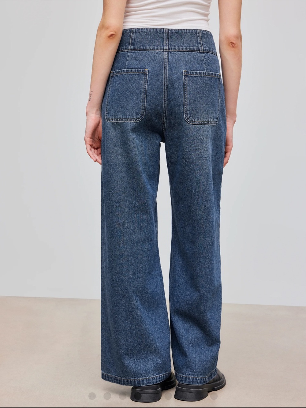 CIDER High Rise Wide Leg Jeans Size 30 Blue Denim Button Front Like New - Picture 6 of 13